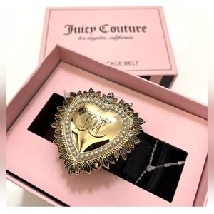 Juicy Couture Heart Buckle Belt L/XL NIB